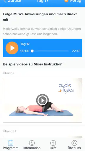 AudioFysio Rückenschmerzen App screenshot