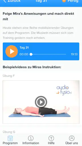 AudioFysio Rückenschmerzen App screenshot