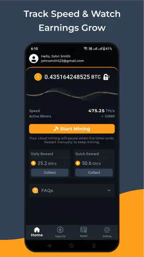 BTC Cloud Mining - CryptoRise screenshot