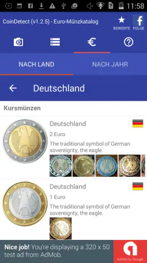 CoinDetect für Euro-Sammler screenshot