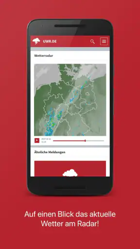 Deutsches Unwetterradar screenshot