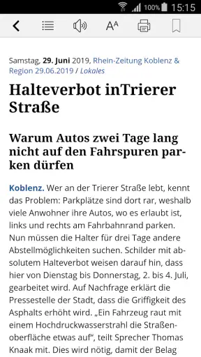 E-Paper der Rhein-Zeitung screenshot