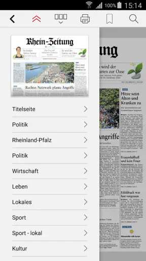E-Paper der Rhein-Zeitung screenshot