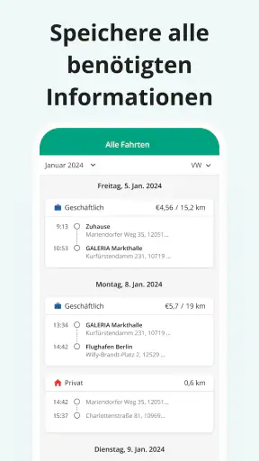Fahrtenbuch von Driversnote screenshot