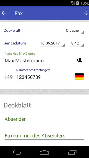 FAX.de FreeFax screenshot
