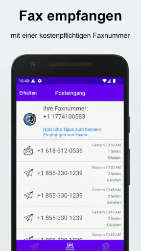 Fax senden und empfangen screenshot