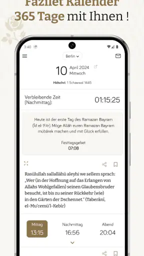 Fazilet Kalender: Gebetszeiten screenshot