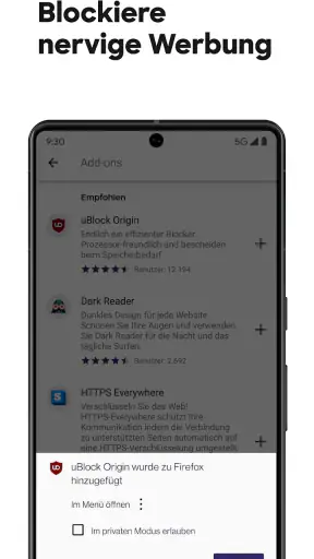 Firefox: Privater Browser screenshot