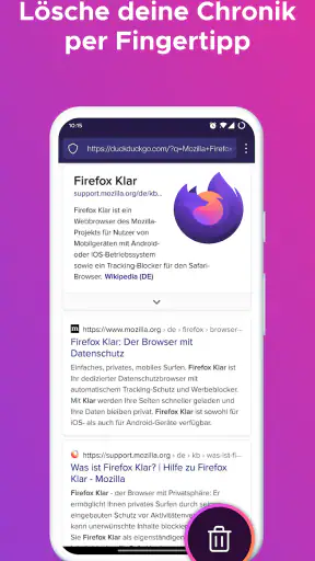 Firefox Klar Browser screenshot
