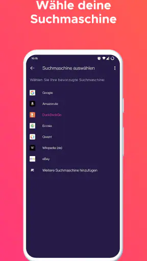 Firefox Klar Browser screenshot