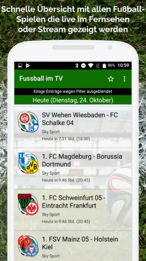Fussball im TV live screenshot