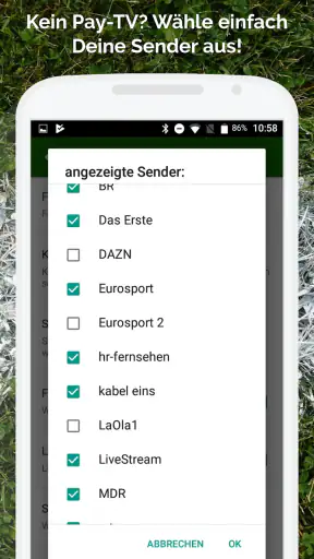 Fussball im TV live screenshot