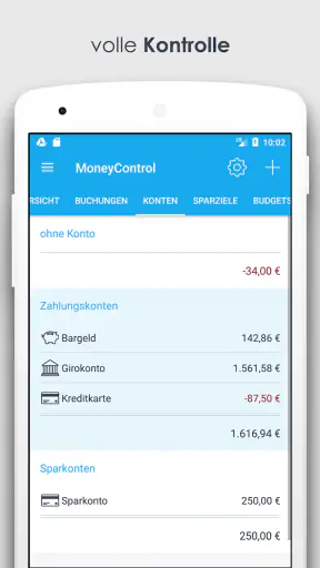 Haushaltsbuch MoneyControl screenshot