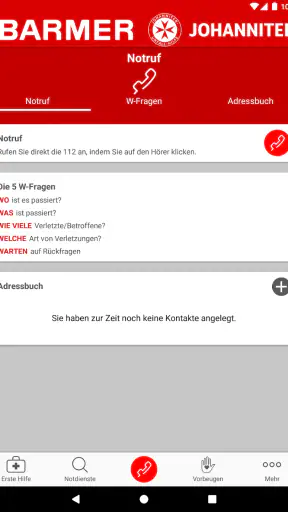 Kindernotfall-App screenshot