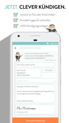 Kündigung - Verträge kündigen screenshot