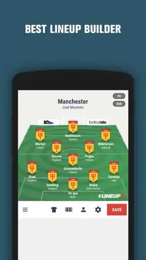 LINEUP11: Fußballaufstellung screenshot
