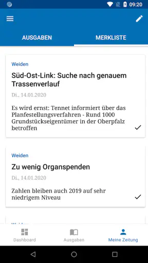 Oberpfalz Medien E-Paper screenshot