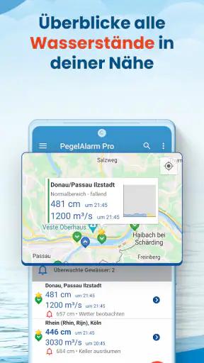 PegelAlarm Hochwasser Warnung screenshot