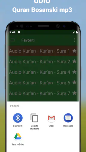 Quran Bosanski Audio mp3 app screenshot