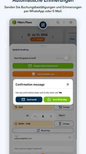 Restaurant-Buchungsplaner screenshot