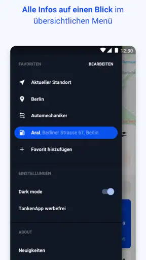 TankenApp mit Benzinpreistrend screenshot