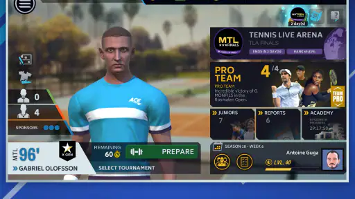 Tennis Manager Mobile screenshot