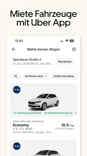 Uber - Deine Fahrt auf Abruf screenshot