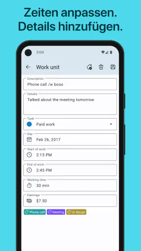 WorkingHours - Zeiterfassung screenshot