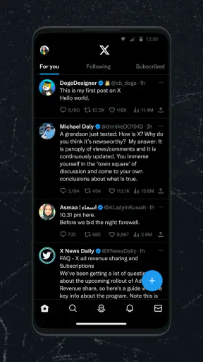 X (ehemals Twitter) screenshot