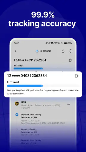 17TRACK Package Tracker screenshot
