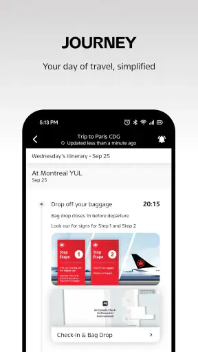 Air Canada + Aeroplan screenshot