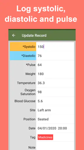 Blood Pressure Tracker screenshot