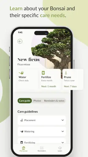 Bonsai Care App screenshot