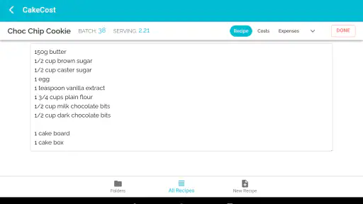 CakeCost screenshot