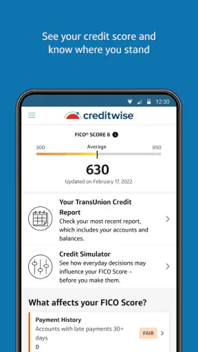 CreditWise from Capital One screenshot
