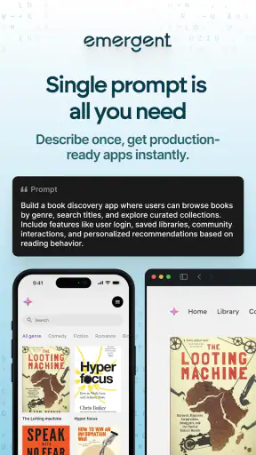 Emergent AI: Vibe Code Apps screenshot