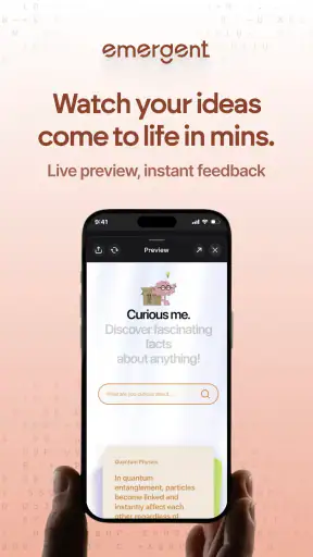 Emergent AI: Vibe Code Apps screenshot