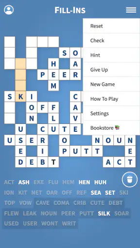 Fill-Ins · Word Fit Puzzles screenshot