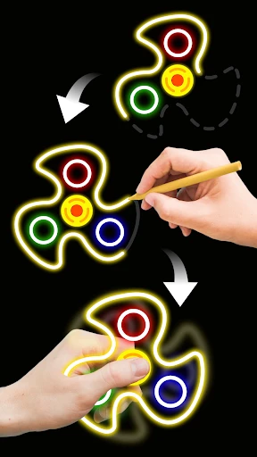 Finger Spinner: Glow Art Draw screenshot