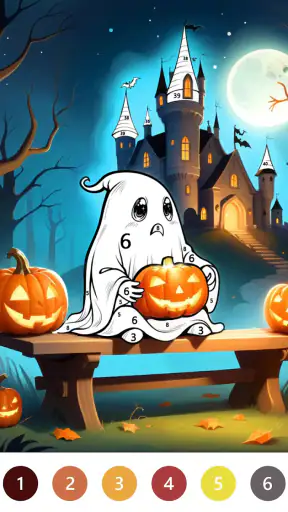 Halloween Color By Number Game screenshot