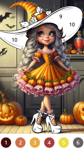 Halloween Color By Number Game screenshot