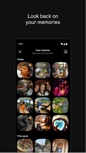 Instants, an Instagram app screenshot