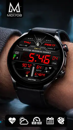 MD170B Digital watch face screenshot