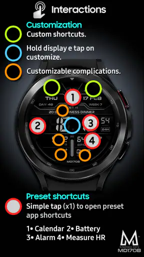 MD170B Digital watch face screenshot