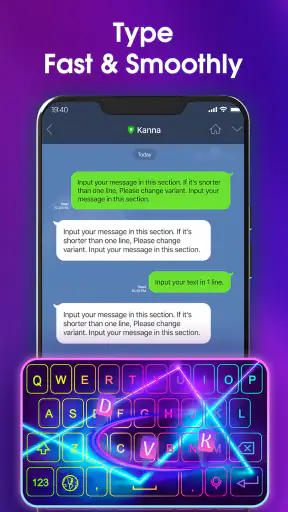 Neon LED Keyboard: RGB & Emoji screenshot