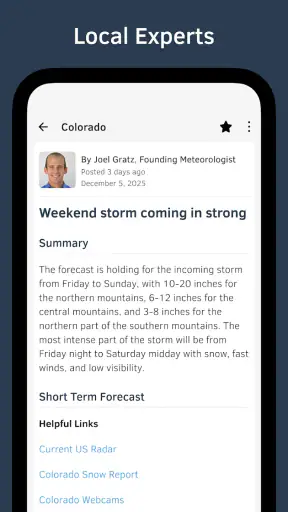 OpenSnow screenshot