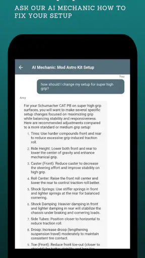 RC Setup App & Race Log screenshot
