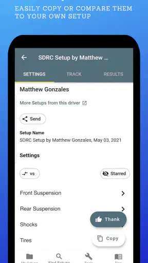 RC Setup App & Race Log screenshot