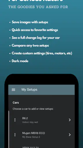 RC Setup App & Race Log screenshot