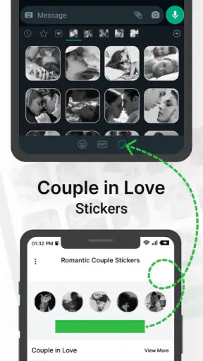 Romantic Kiss Stickers screenshot